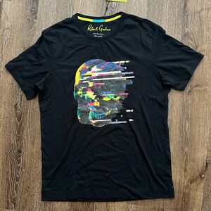 Robert Graham Black Short Sleeve Tee Loose Cannon Artistic Graphic